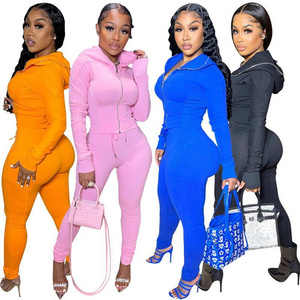 New Velvet Velour Tracksuits Two Piece Set Winter Women Workout Fall sexy 2 Piece Stacked Pants Jogger Set Sweat Suits