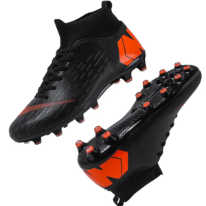 Indoor Football Wear-Resistant  Soccer Shoes  Boots Men Color Orange White Soccer Shoes Football Original Ghana