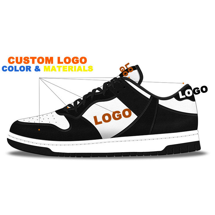 Original Customized Logo Men's Blank Skateboard Manufacturer Basketball Custom Low Cut High Top Casual Leather Sneakers Shoes