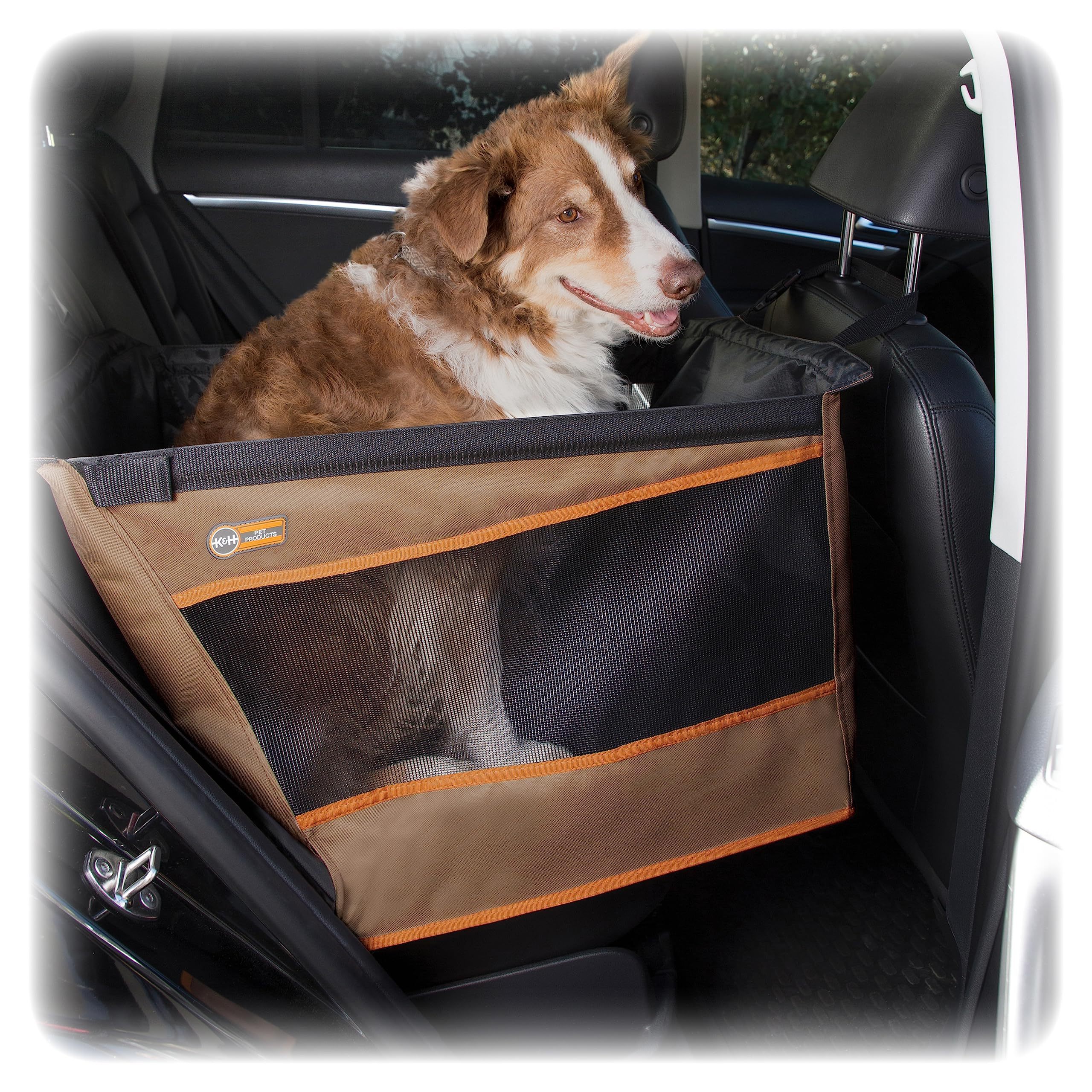 Customize Pet Backseat Cover Waterproof Portable Travel Small Dog Car Booster Armrest Middle Center Console Seat With Belt