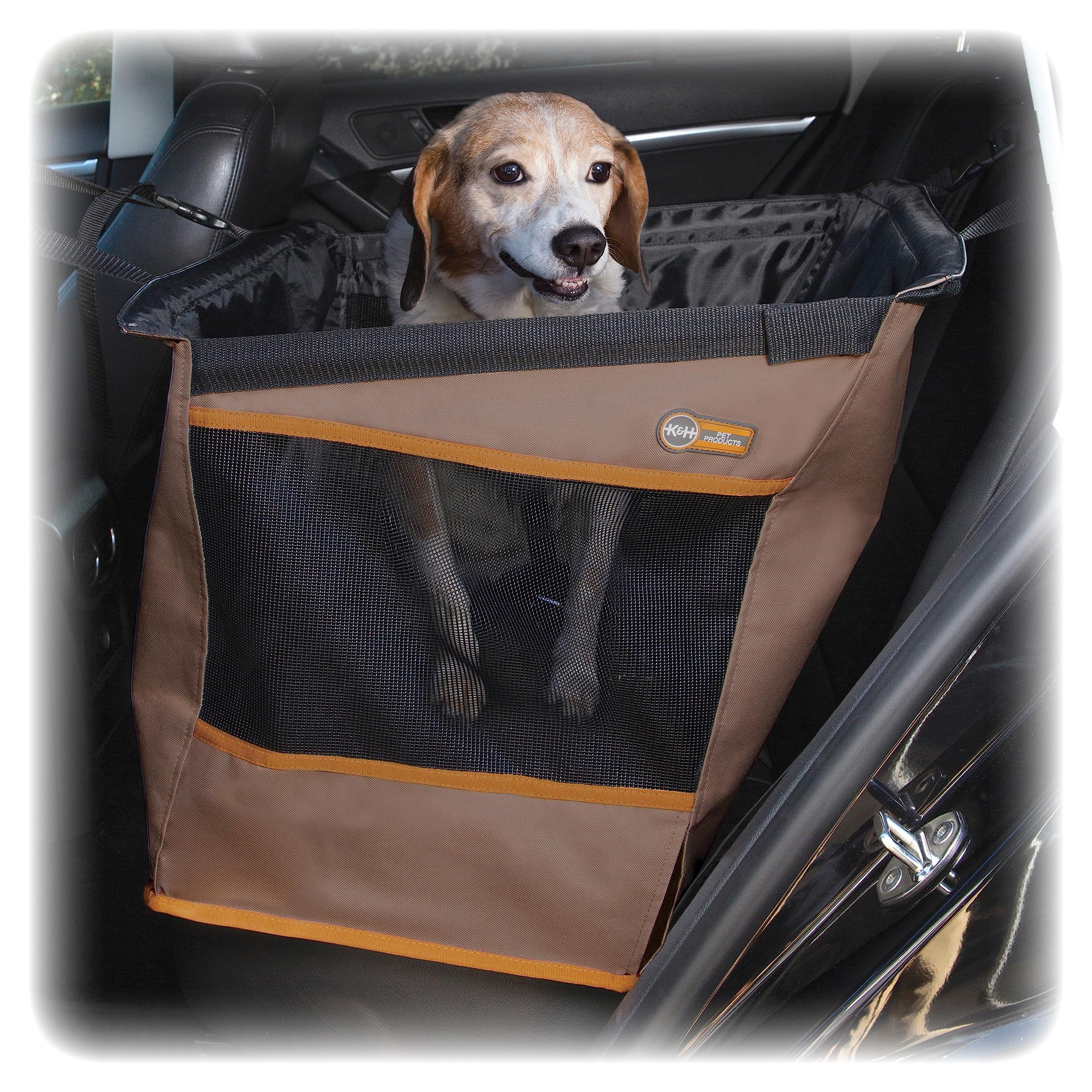 Customize Pet Backseat Cover Waterproof Portable Travel Small Dog Car Booster Armrest Middle Center Console Seat With Belt