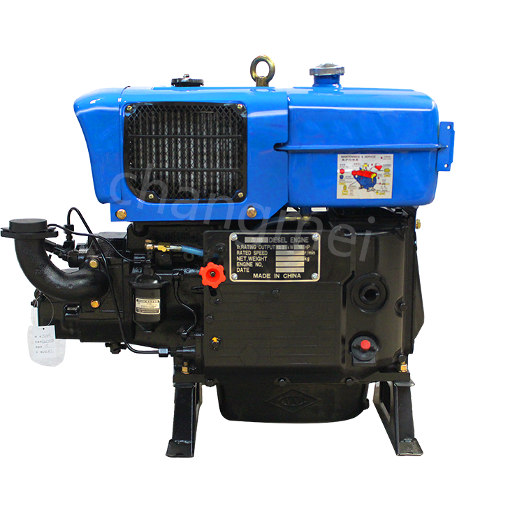 22hp water pump with diesel engine zs1110 zs1115  electric start marine diesel engine With radiator 20hp diesel engine