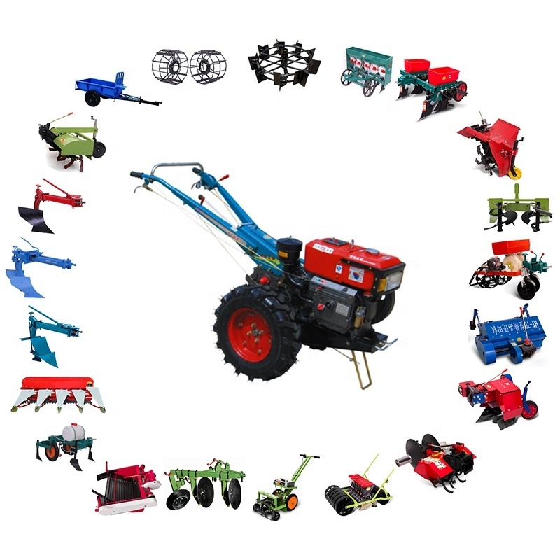 10HP Diesel Engine Walking Tractor Water Cooled Condensing Durable High Quality Mini Tiller Hand Tiller for sale