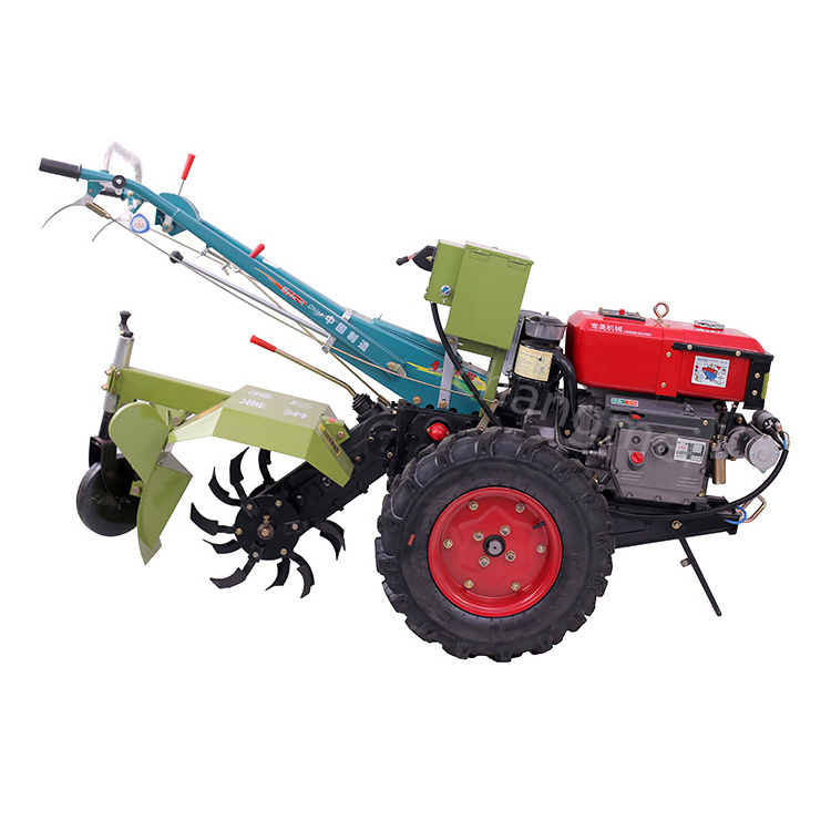 Small horse power paddy two wheel tractor mower weeder tiller farm machines reversible plough mud wheel walking tractor