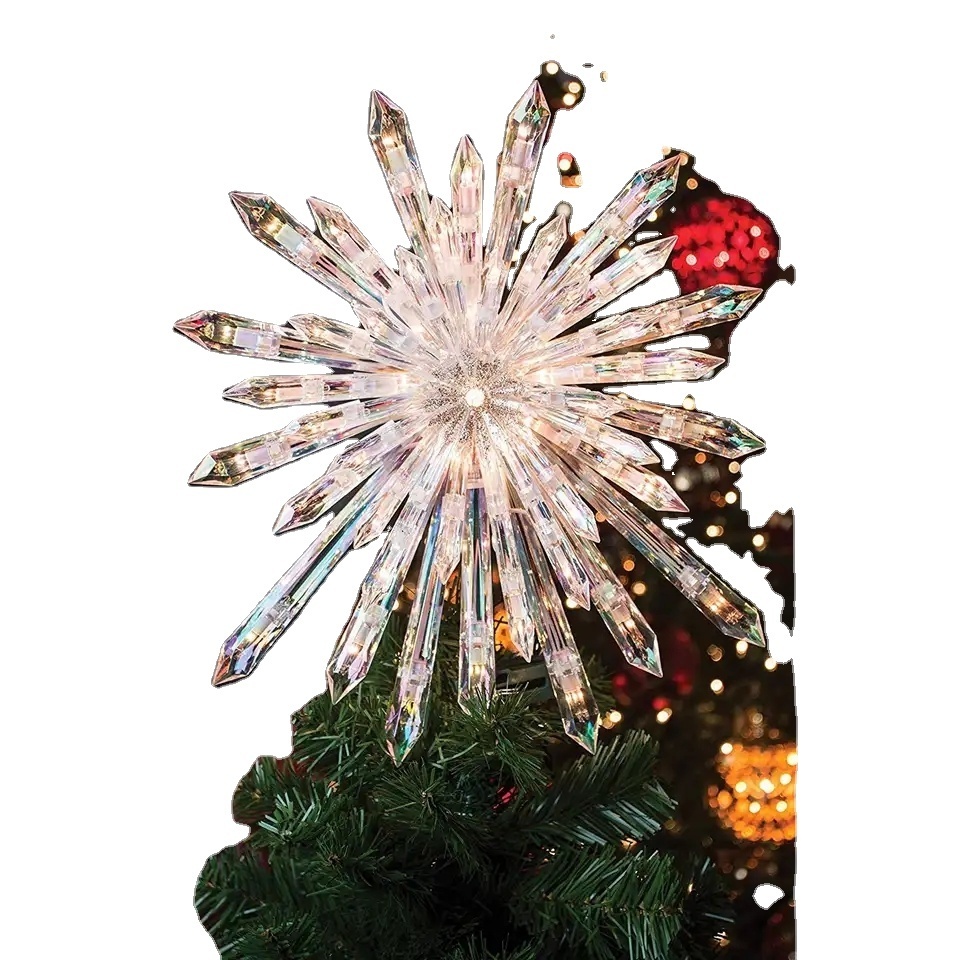 Hot sell New Product Ferry Lights Christmas Ornament Acrylic Wall Decoration 3D Plastic Crystal Shape Frame Tree Topper Light