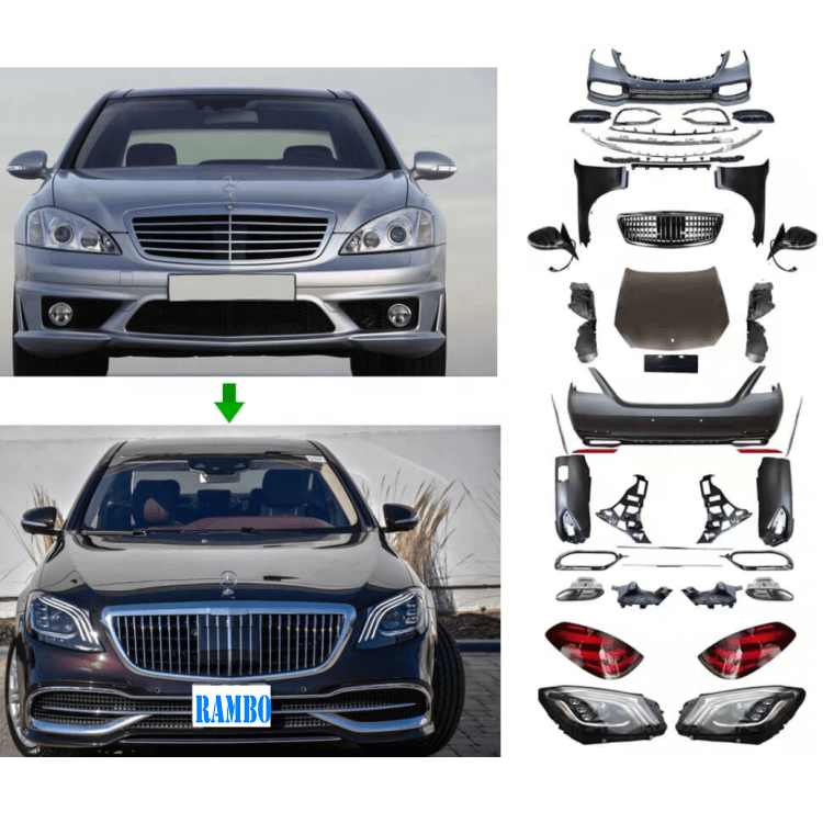 Body Kit Exterior Conversion Kits for Mercedes Benz S-Class W221 upgrade to W222  Look 2006-2013