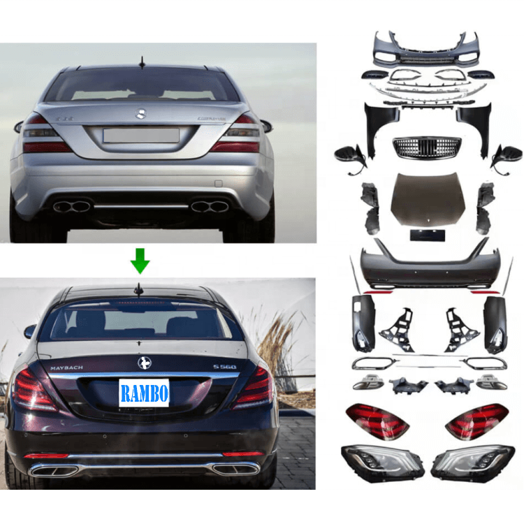 Body Kit Exterior Conversion Kits for Mercedes Benz S-Class W221 upgrade to W222  Look 2006-2013