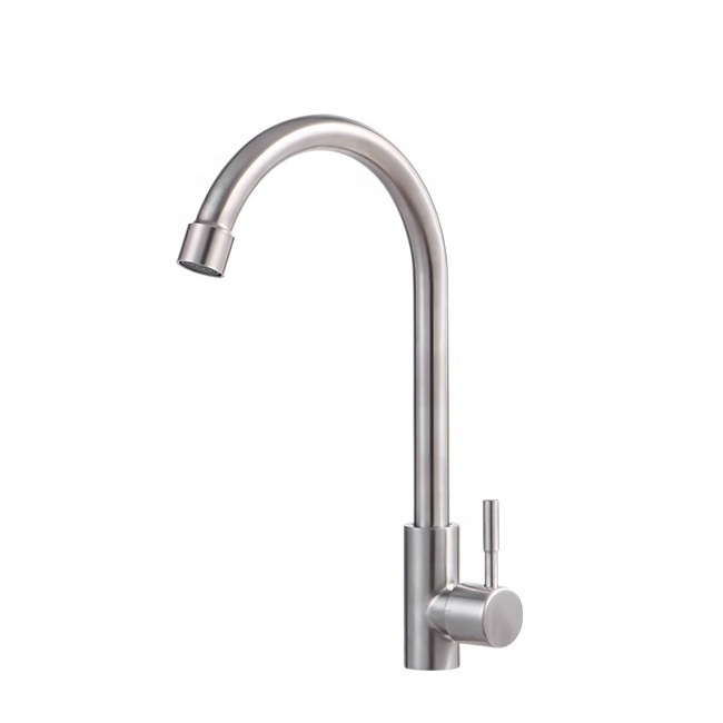 New factory good quality new material silver basin faucet /swan neck taps for kitchen basin