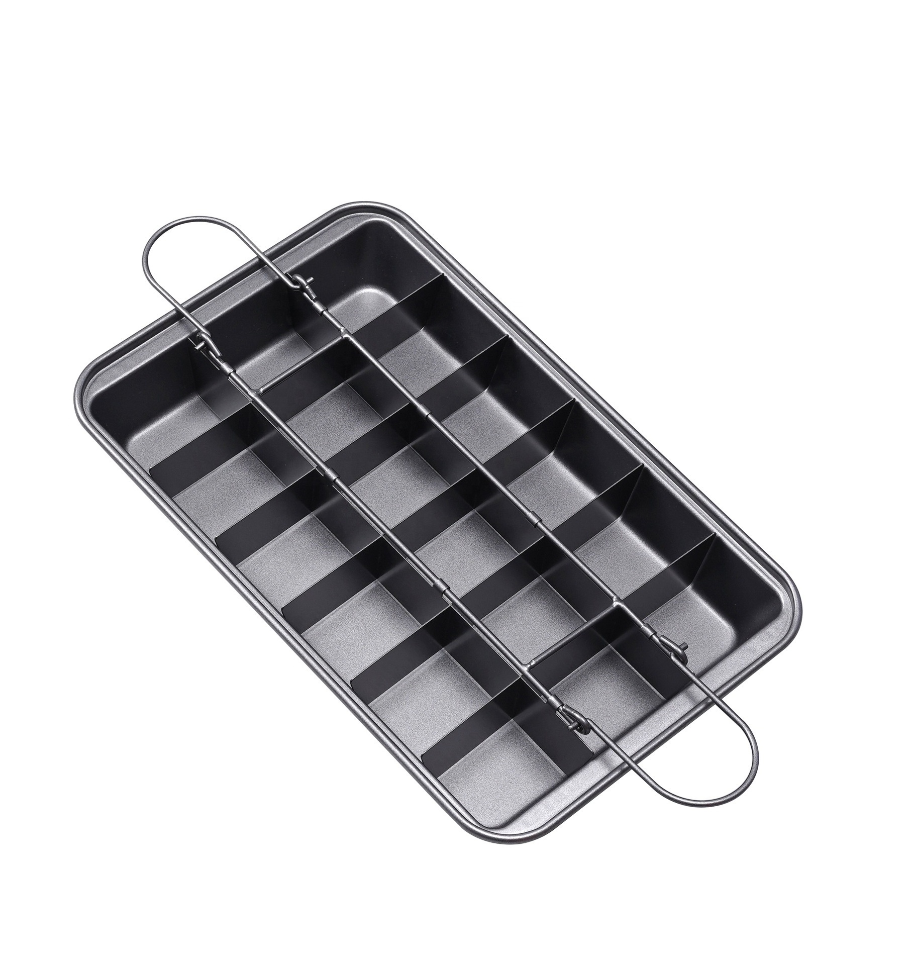 Stainless steel baking dish cake mold brownie baking pan with partitions