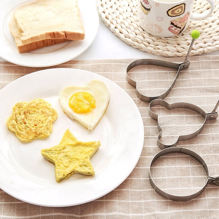 Cooking Kitchen Tools Multi Shapes Heart Round Flower Star Shaped Egg Mould Pancake Shaper Fried Egg Mold