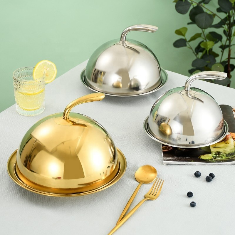 Commercial Restaurant Stainless Steel Dome Cover Dish Plate Food Cover for Tables