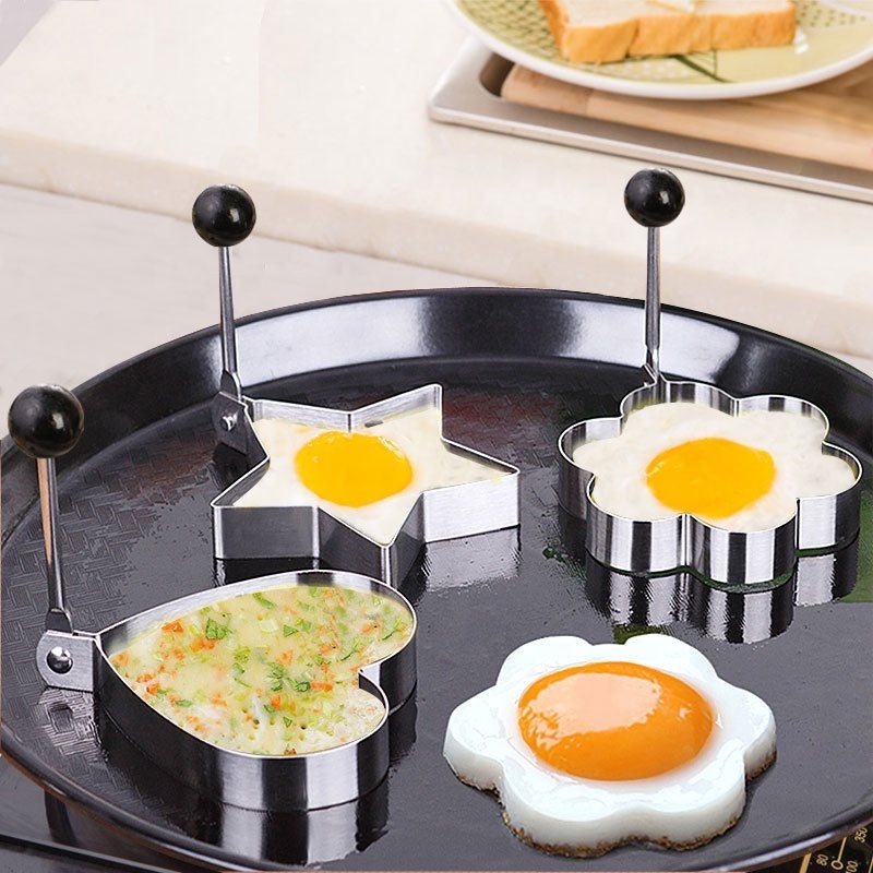 Cooking Kitchen Tools Multi Shapes Heart Round Flower Star Shaped Egg Mould Pancake Shaper Fried Egg Mold