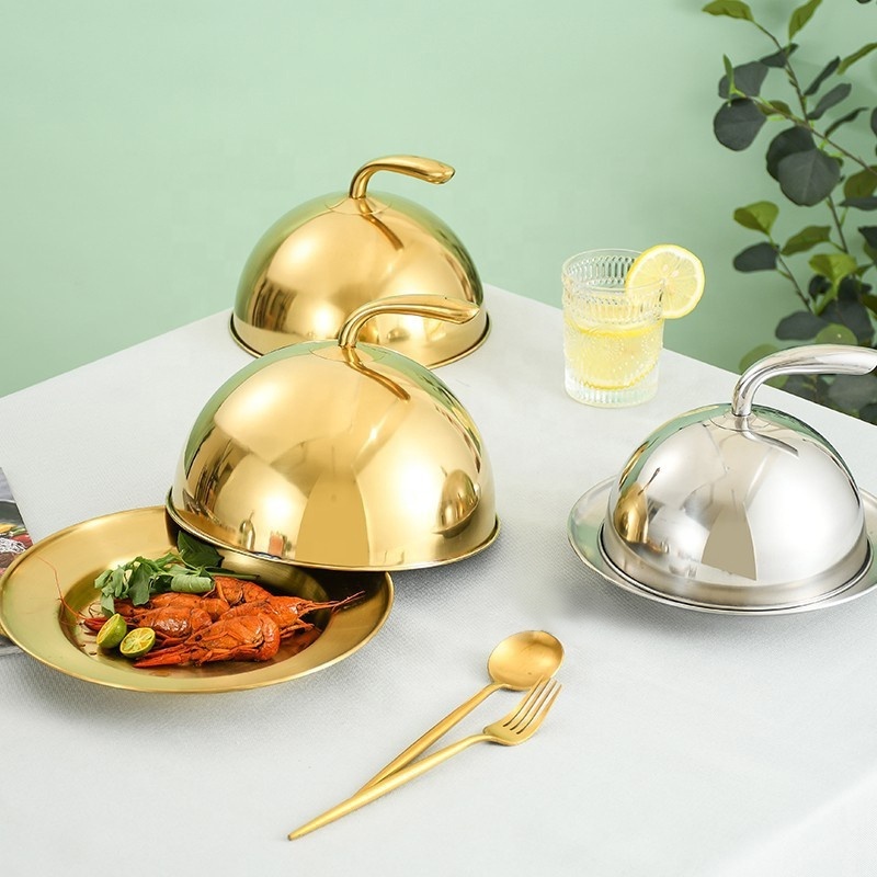 Commercial Restaurant Stainless Steel Dome Cover Dish Plate Food Cover for Tables