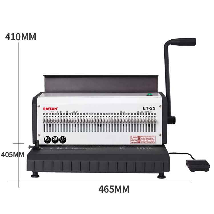 Factory ET-25 Coil Binding Machine Calender 3:1 Electric Spiral Double Wire O Book Binding Machine