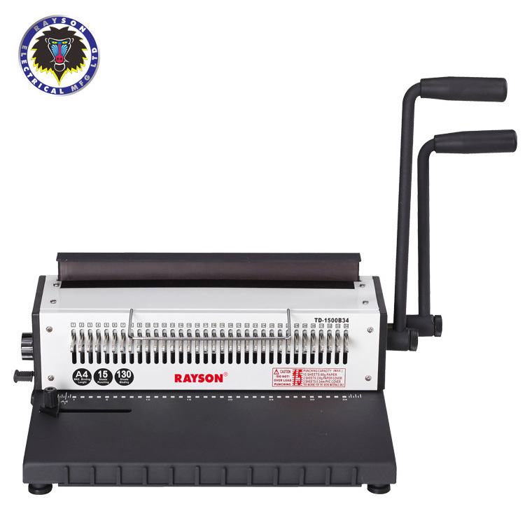 Factory RAYSON TD-1500B34 Double Wire-O 3:1 Pitch Binder 34 Square Holes calendar book A3A4 binding machines