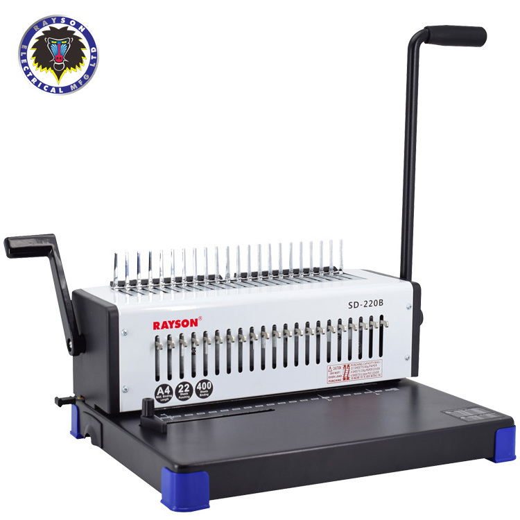 Customizable RAYSON SD-220B comb binder plastic office manual a4 comb binding machine