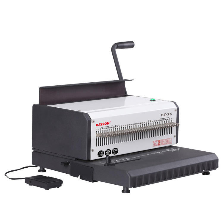 Factory ET-25 Coil Binding Machine Calender 3:1 Electric Spiral Double Wire O Book Binding Machine