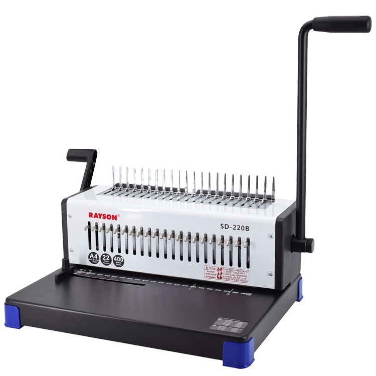 Customizable RAYSON SD-220B comb binder plastic office manual a4 comb binding machine