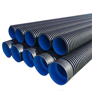 HDPE Double-wall Corrugated  PE Pipes for Municipal Sewer System SN4 SN8 SN16 Plastic Culvert Pipe 18 Inch