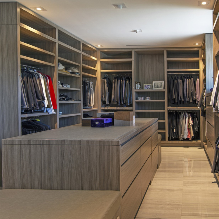 High quality walk in closet wooden wardrobe modern style design