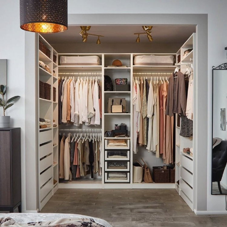 High quality walk in closet wooden wardrobe modern style design