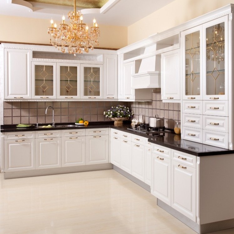 Modern Small Kitchen Cabinets Popular White Solid Wood Kitchen Cabinet Modular Kitchen Cabinets