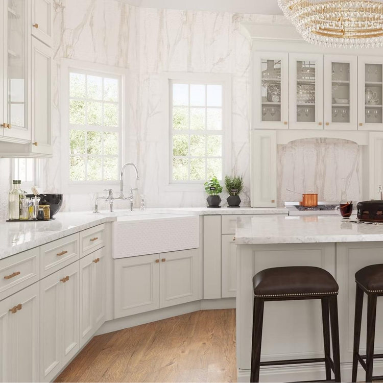 White Shaker Kitchen Cabinets Solid Wood Kitchen Cabinets Customized Appliances Storage Cabinet