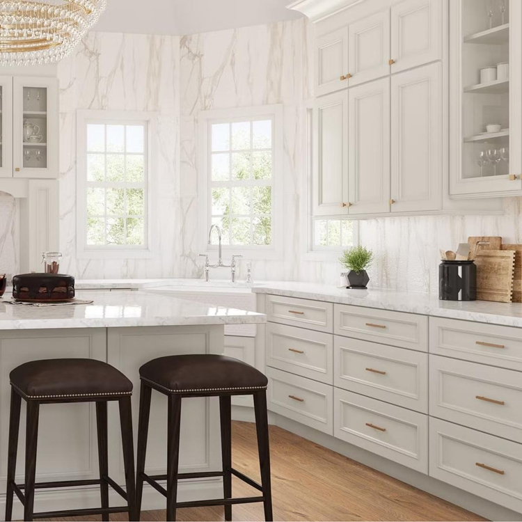 White Shaker Kitchen Cabinets Solid Wood Kitchen Cabinets Customized Appliances Storage Cabinet