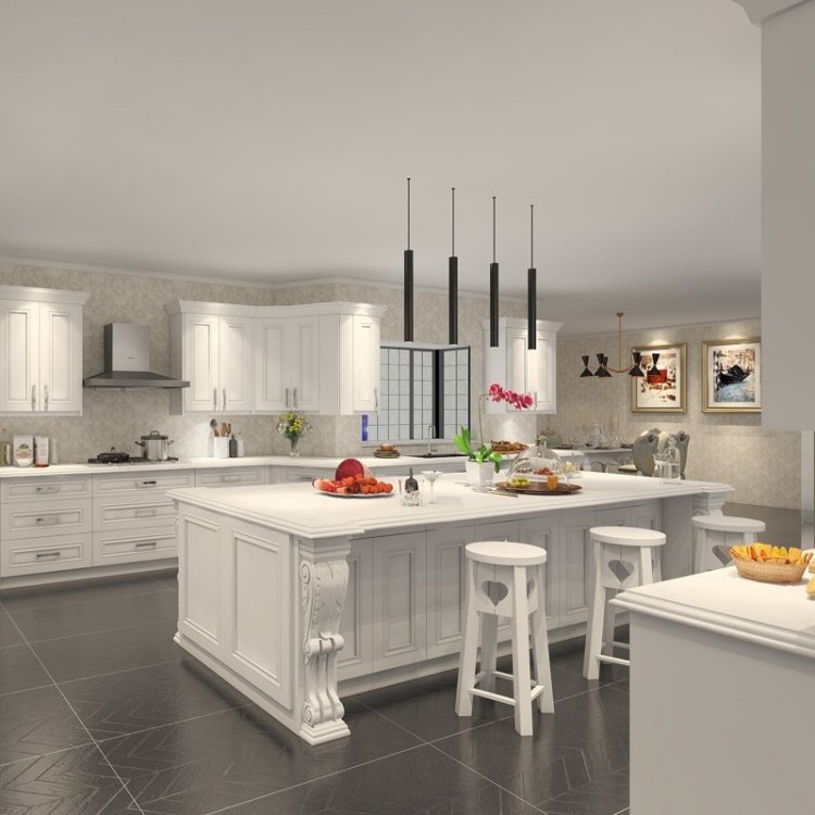 Modern Small Kitchen Cabinets Popular White Solid Wood Kitchen Cabinet Modular Kitchen Cabinets