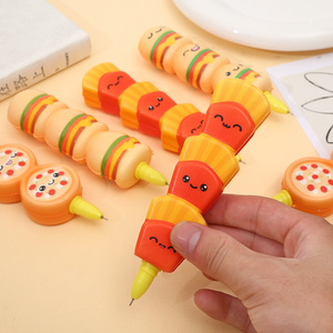 Hamburg French fries pizza soft pu foam sponge pen set children's cute vent Squeeze decompression pinch pen