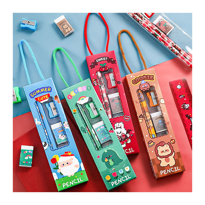 Reginfield Elementary school stationery set for children 5 in 1set christmas children's gift pencil set with gift box