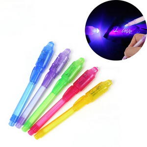 colorful hot selling Fashion Magical spy pen secret message agent invisible ink pen with uv pen