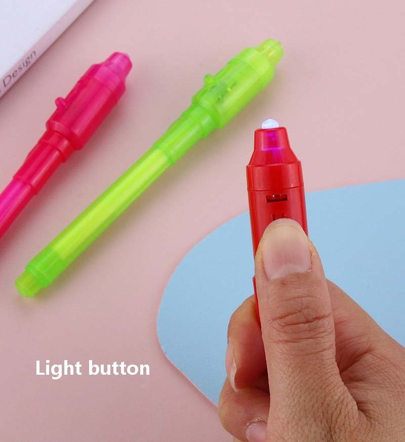 colorful hot selling Fashion Magical spy pen secret message agent invisible ink pen with uv pen