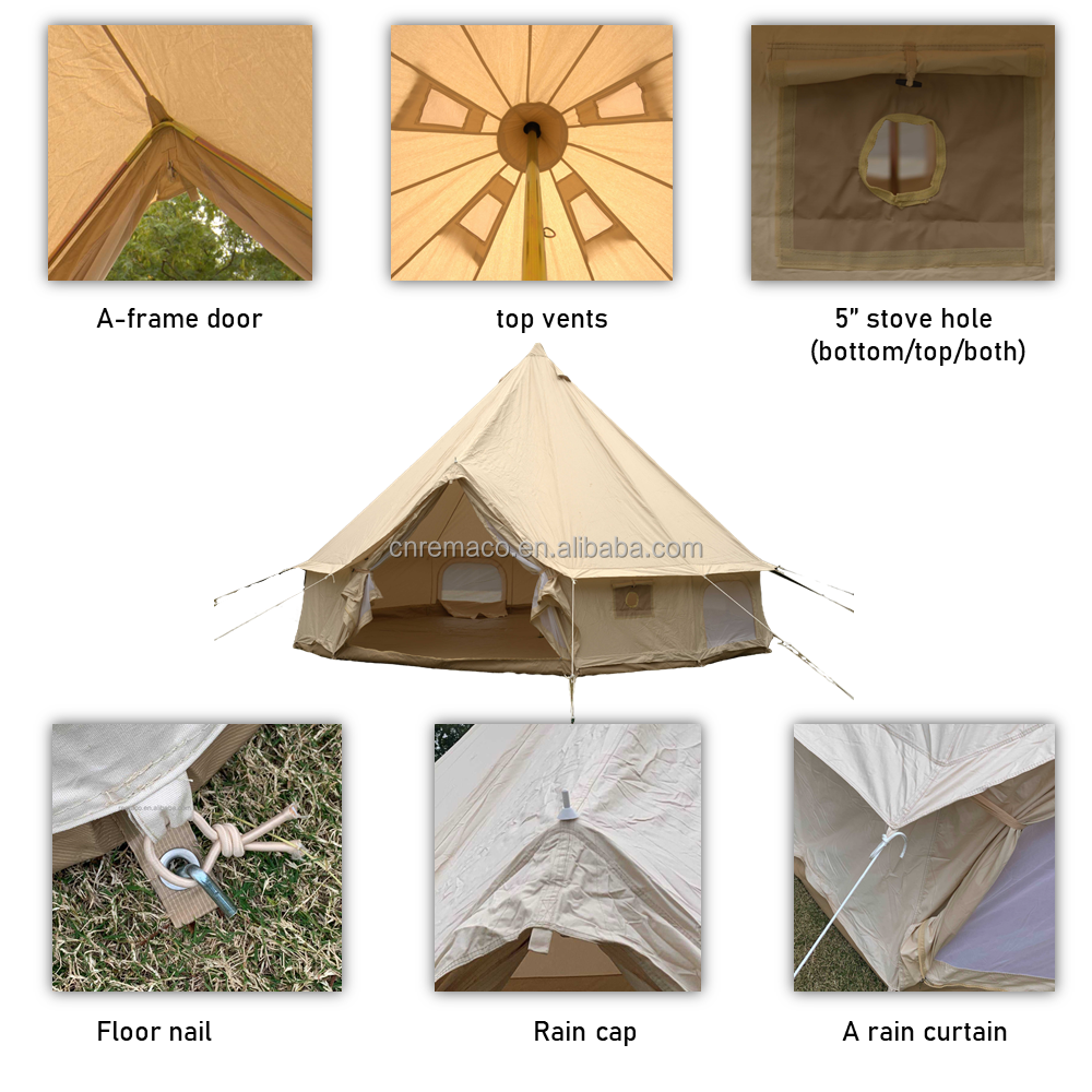 heavy duty camping dome canvas bell tents 6 12 persons waterproof outdoor family belle party tents for events outdoor