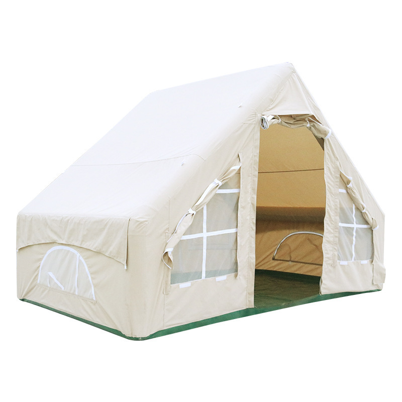 Hot Sales Outdoor Camping Tenda Pompa Extra Large Cotton White Cabin Inflatable Camping House Air Tent with Air Pump