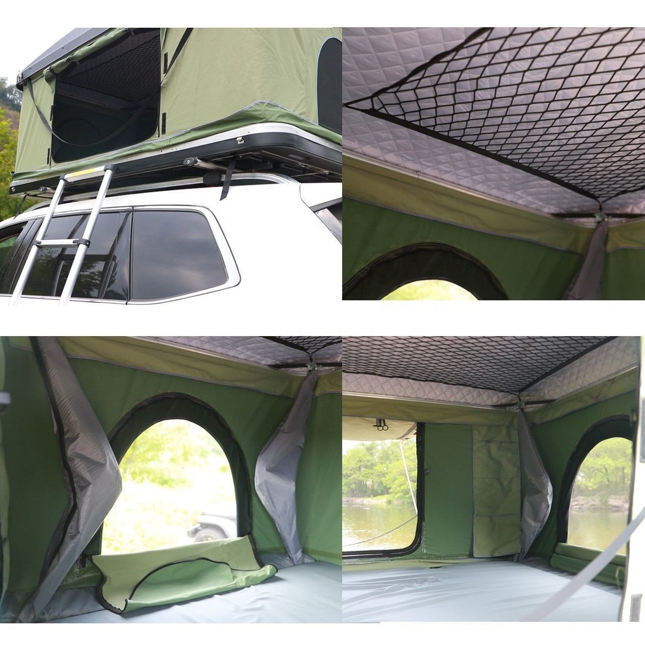 2024 Outdoor Camping ABS 4x4 Car SUV Tente De Toit Remaco Factory Supply Rooftop Tent 4 Person Hardshell Roof Top Tent