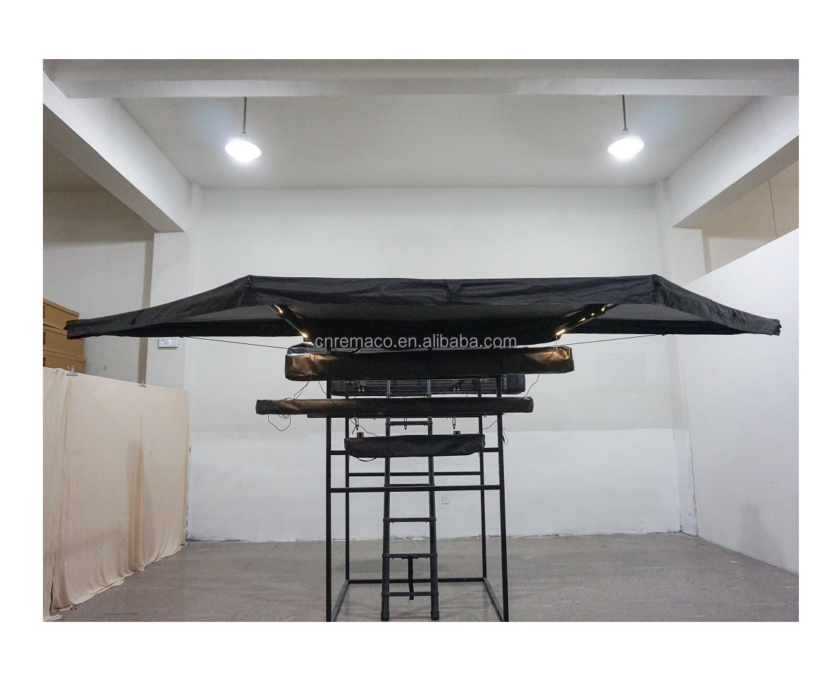 2024 Large Aluminum Free Standing 600D Oxford Waterproof Car Side Roof 180 Degree Freestanding Awning