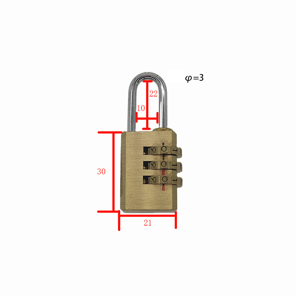 Solid Brass Code Luggage Cabinet Padlocks Outdoor Travel Combination password Padlock