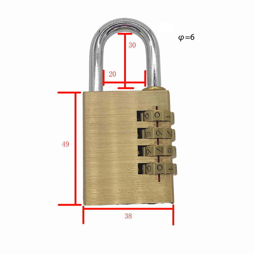 4 Digit Yellow Brass Password smart  fingerprint Padlock Code Luggage Cabinet Padlocks