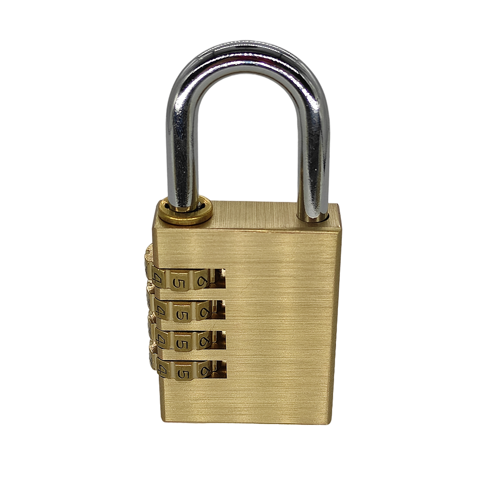 4 Digit Yellow Brass Password smart  fingerprint Padlock Code Luggage Cabinet Padlocks