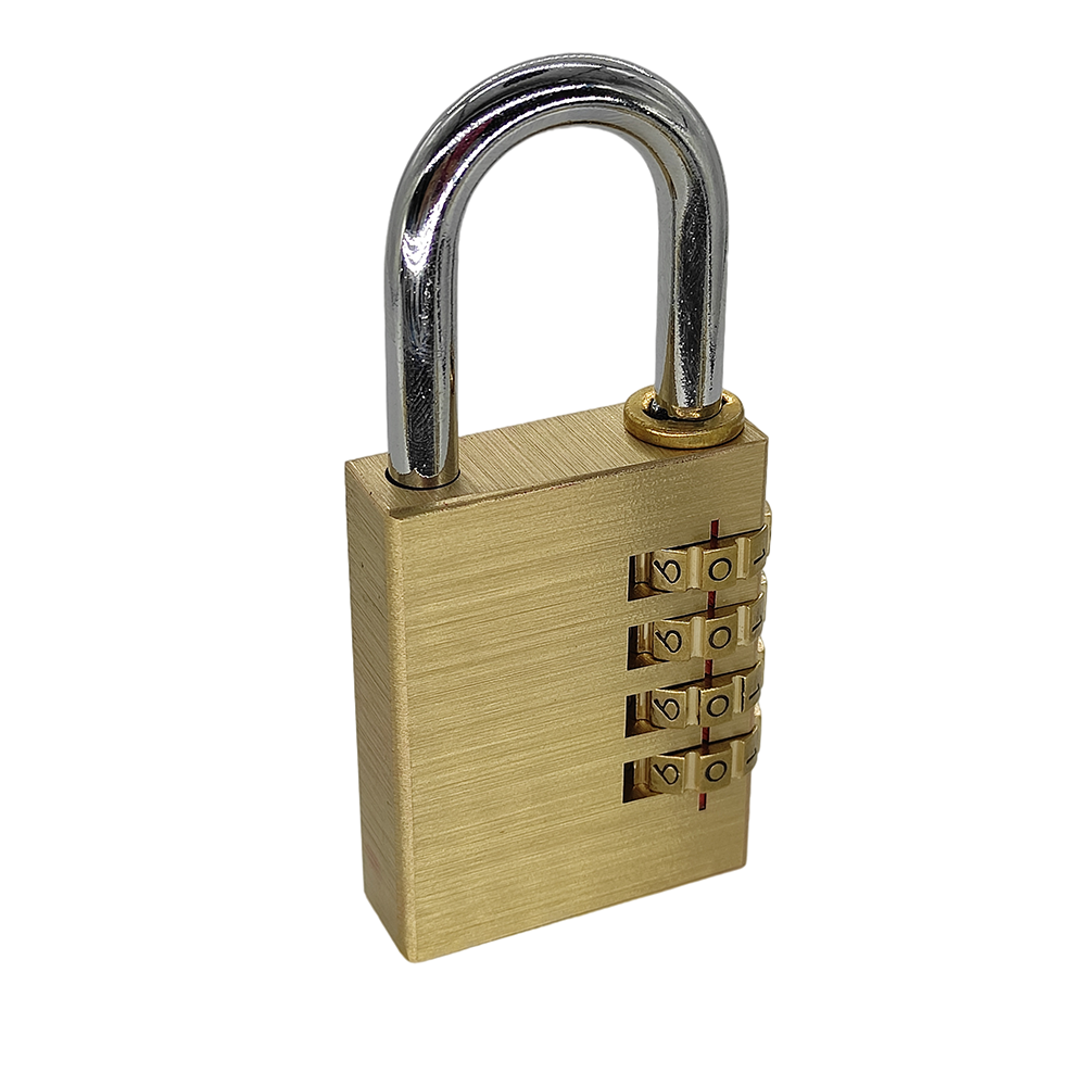 4 Digit Yellow Brass Password smart  fingerprint Padlock Code Luggage Cabinet Padlocks