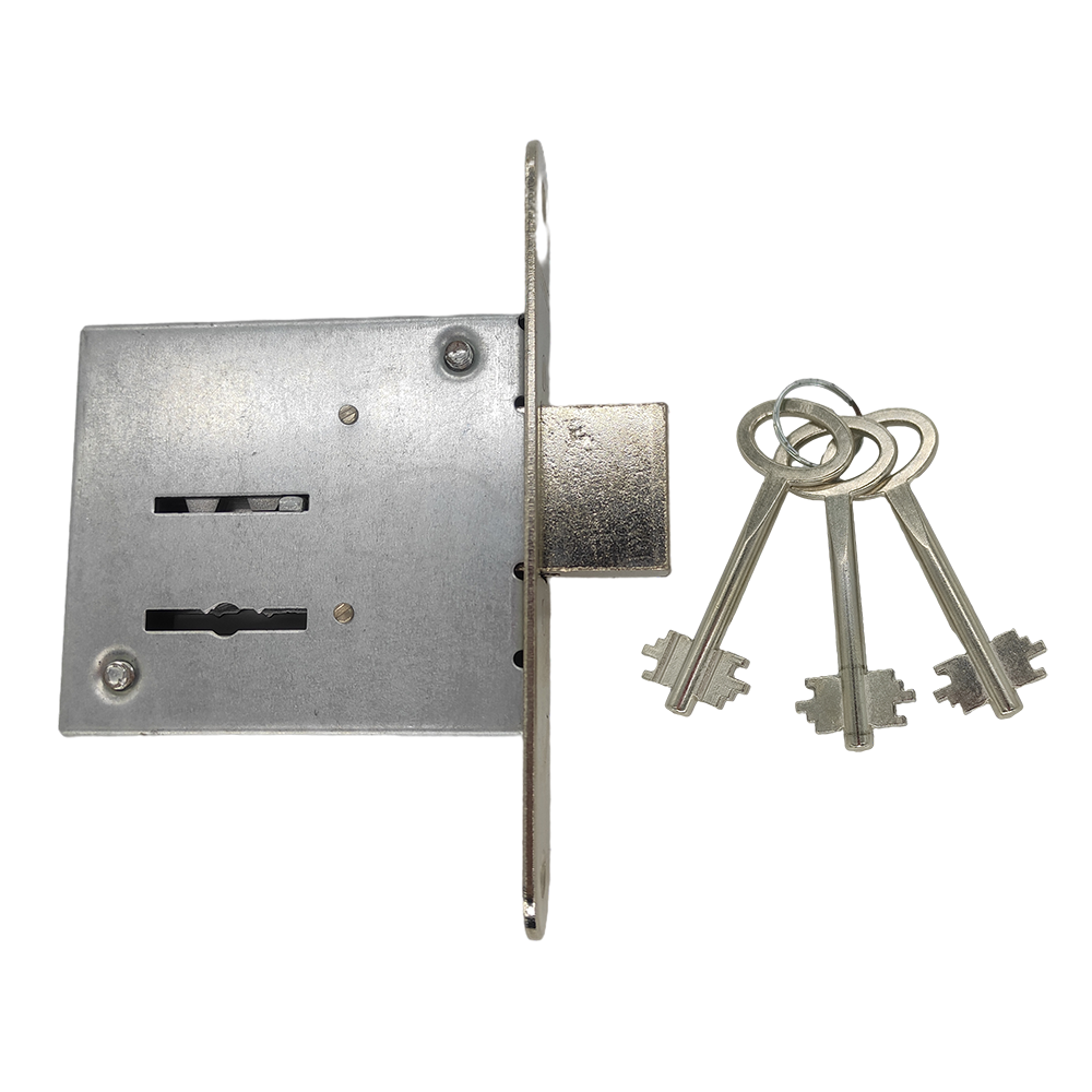 High quality interior bedroom wooden door iron single tongue door lock with 2 antique keys