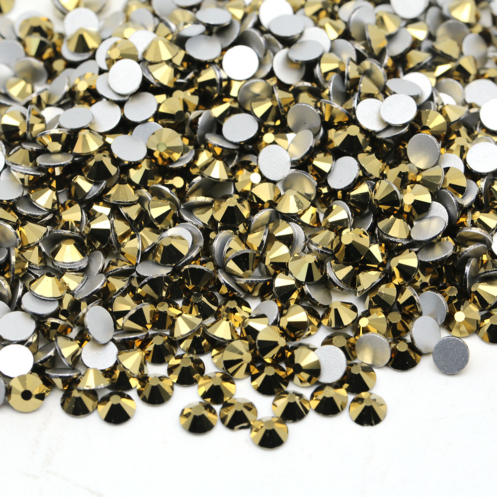 XULIN Wholesale Loose Sunlight Color Non Hot Fix Glass Flat Back Rhinestones Bulk For Rhinestone Fabric Garment