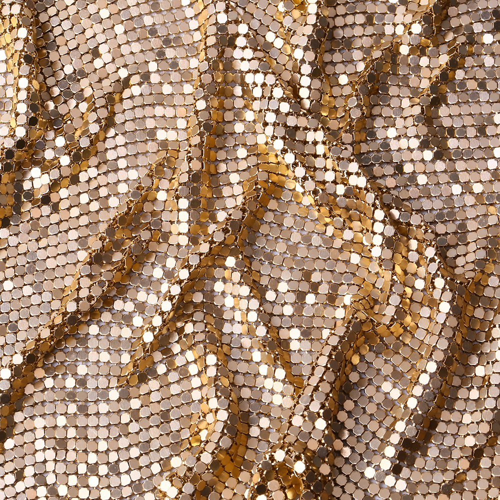 XULIN Aluminum Chain Mesh Fabric Metallic Decorative Cloth Sequin Screen Flexible Metal Mesh Fabric