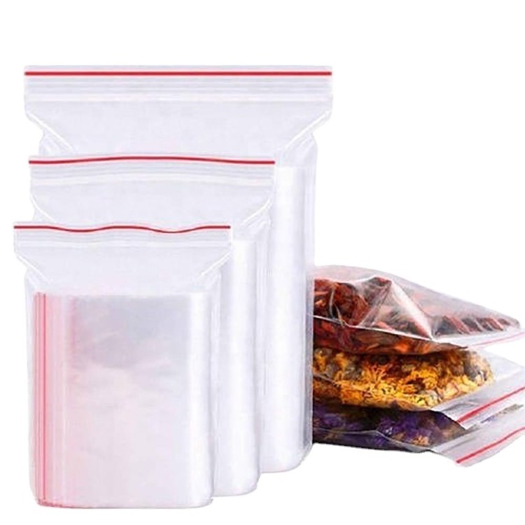 Food Grade Zip Lock Bag Biodegradable Clear Transparent Plastic Bags With Zipper