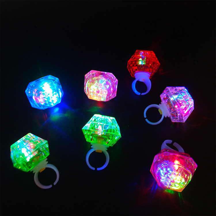 Richshining LED Luminous Finger Ring Glowing In The Dark Diamond RGB Ring Toys For Wedding Party