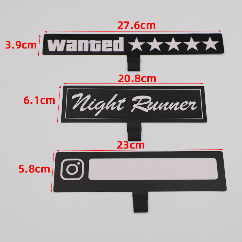 EL car electronic luminous stickers glow in the dark led light up 5 stars wanted sticker for car window