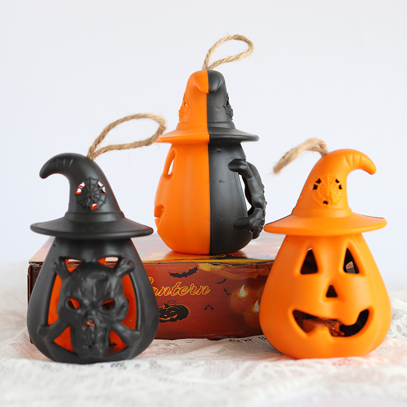 Halloween Party Decoration Supplies LED Pumpkin Skeleton Electronic Candle Lantern