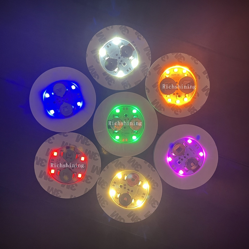 60mm Light up Bottle LED Coasters Flashing cup stickers Led Champagne Bottle sticker For Drink