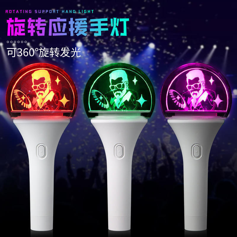 OEM Customized Logo Rotating LED Light Stick Army Bomb Glowing Stick for Concert Fan's Club Party